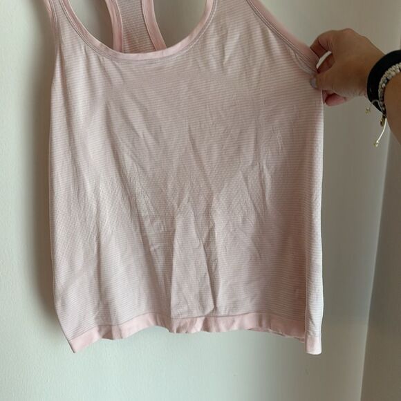 Lululemon Athletica swiftly Pink Tank running yoga activewear racer women 12 EUC - Picture 2 of 6
